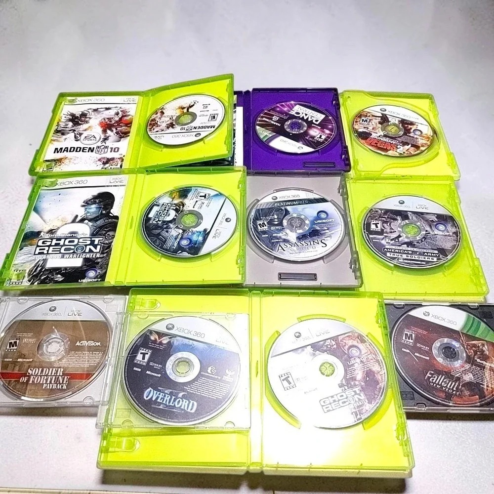 VTG Xbox 360 Game Lot Fallout New Vegas Ghost Recon Overlord Tested 10 Games
